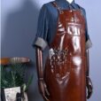 Brown Black PU Apron Barber Workwear